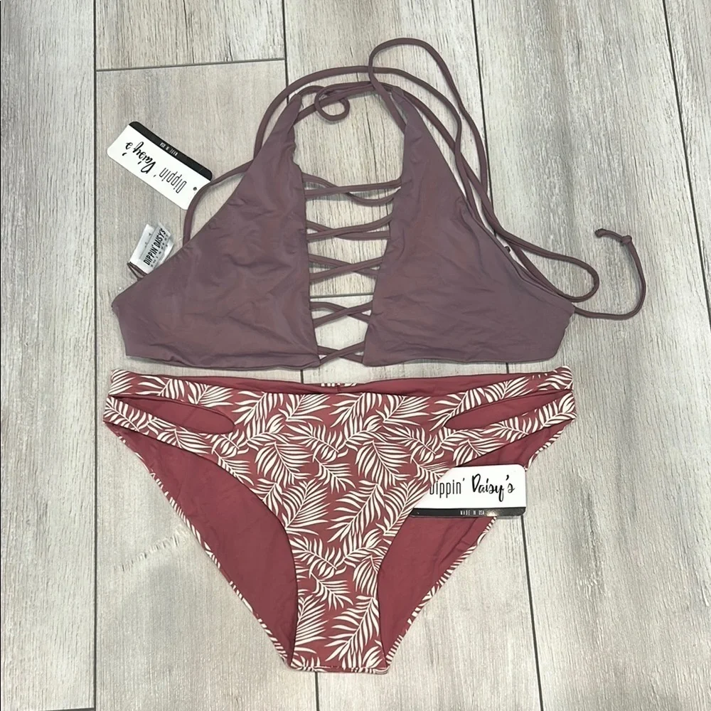 Dippin' Daisy's two piece bikini set swimsuit size small